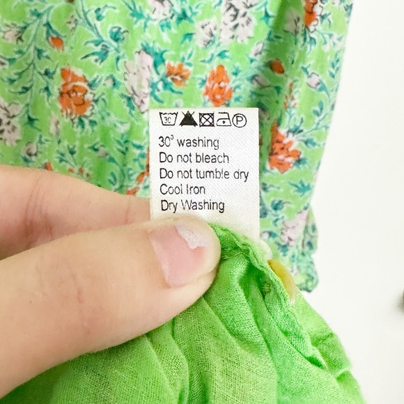 Banjanan Iris Dress Siesta Lime Green Floral Maxi Dress Small - Picture 9 of 10